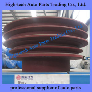 Weichai WD615 WP10 engine crankshaft belt pulley, crank pulley, crankshaft belt tensioner 610800020031 POULIE MOTEUR
